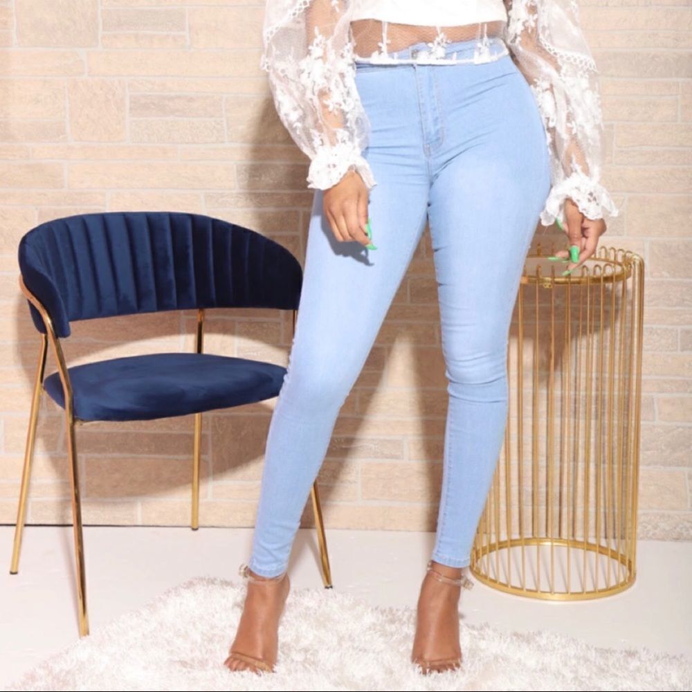 Light Blue Mega Stretch Jeans - Small - Fits Size 1 - Size 5
